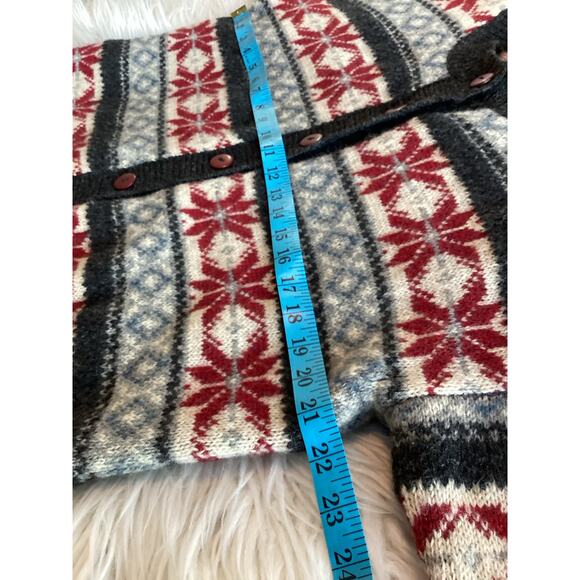 VTG Women's Wool Fair Isle Print Button Front Cardigan Sweater Multicolor Medium - Picture 9 of 10